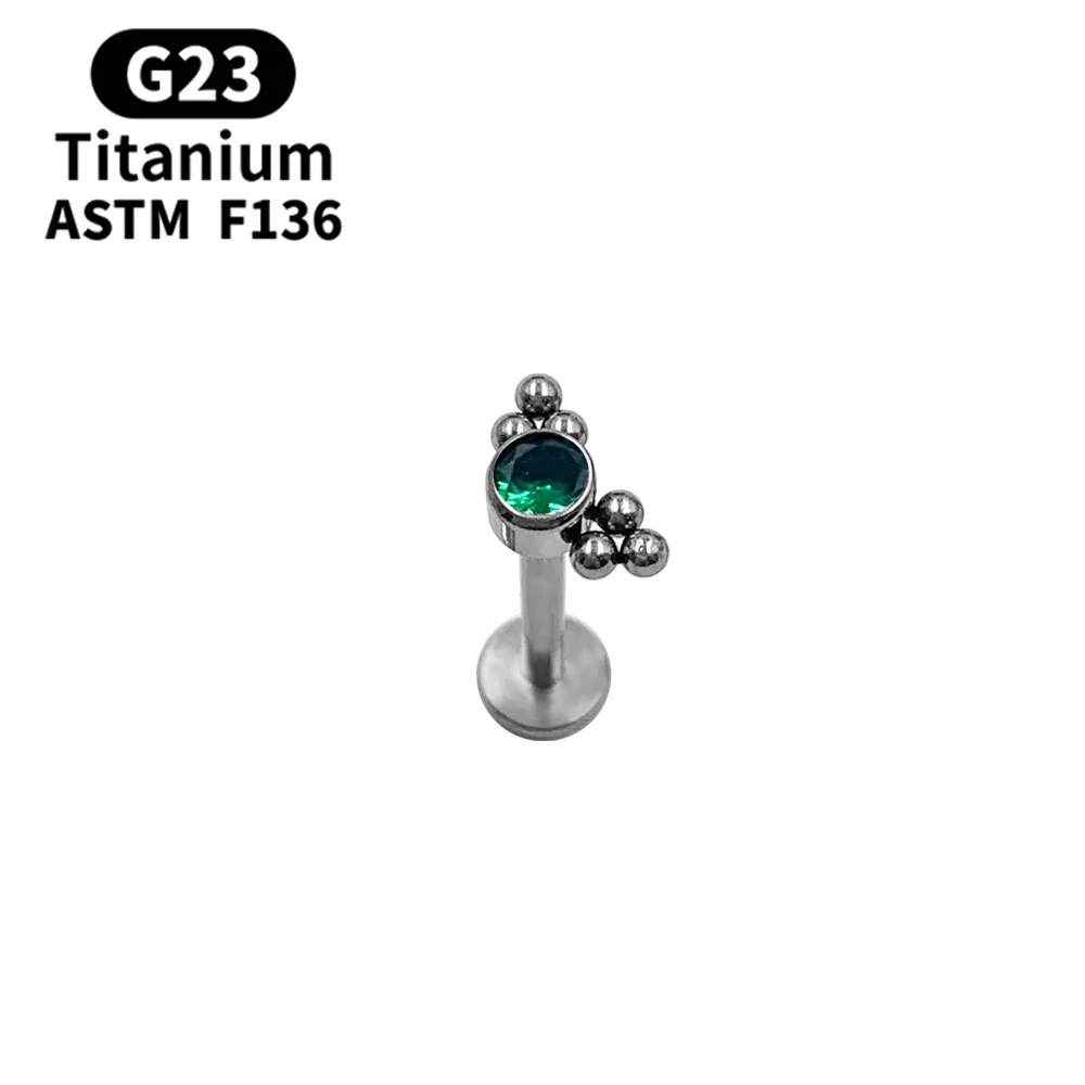 2022 new wholesale ASTM F136 titanium G23 Internally Threaded Tragus Shiny Earring Jewelry Set