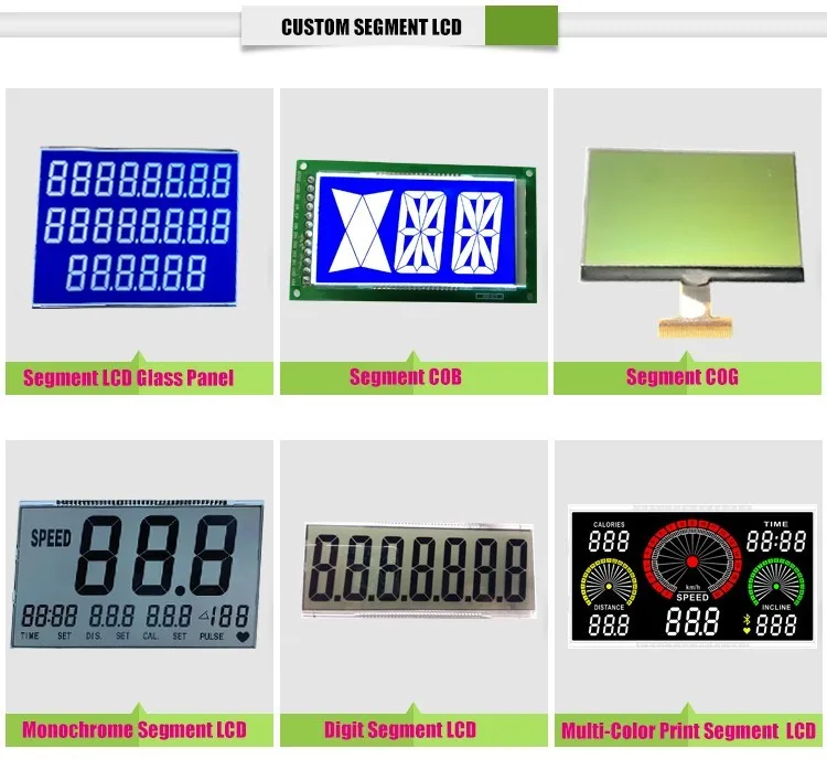 Monochrome segment lcd display custom small lcd display panel manufacturers