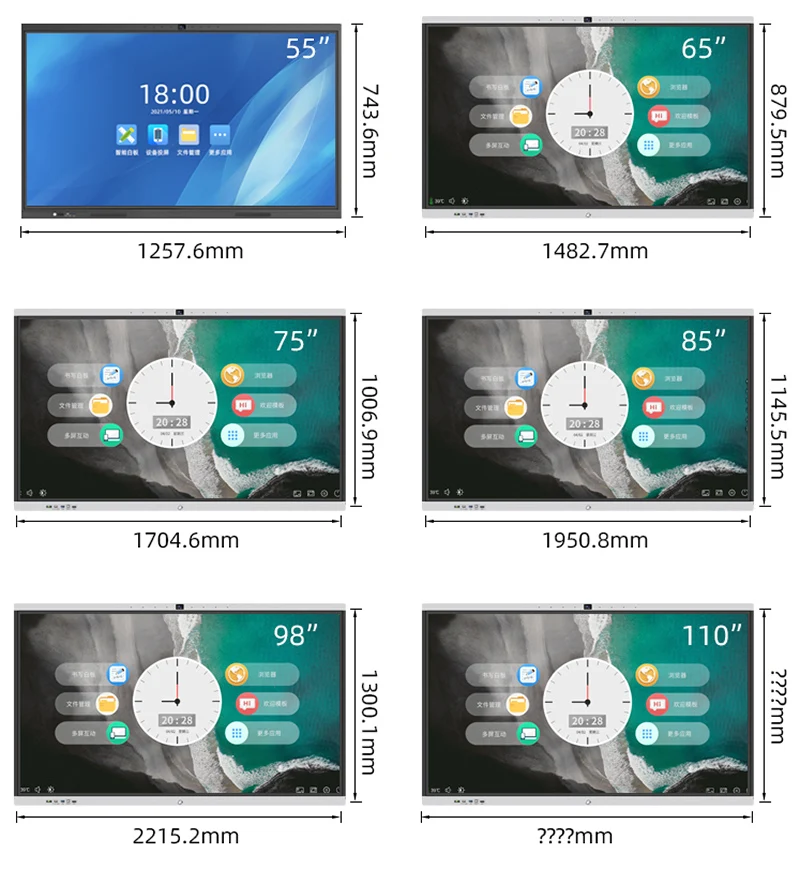 Factory Direct Best Price 32GB 4GB Infrared Smart Whiteboard Digital Magnet Whiteboard School Teaching Interactive Flat Panel