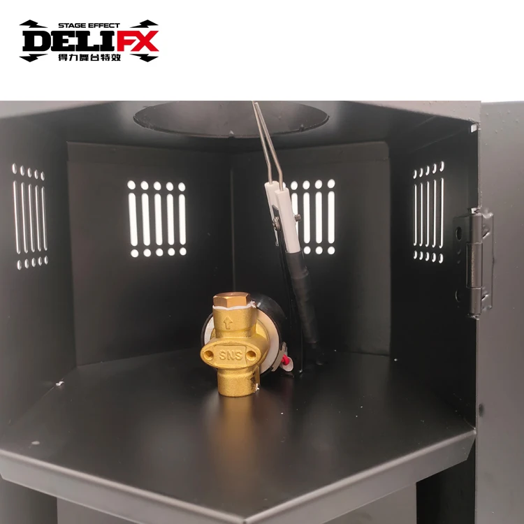 DELIFX 100W Performance Pyro Devices Flame Machine with Bottle Shelf Onboard DMX Power Control Compact Live Event Fire Devices