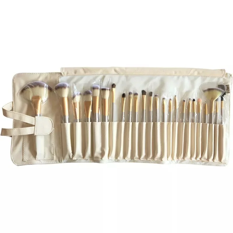 12 18 24 pcs Beige vegan private label professional makeup brush case packaging box kit set makeup brushes
