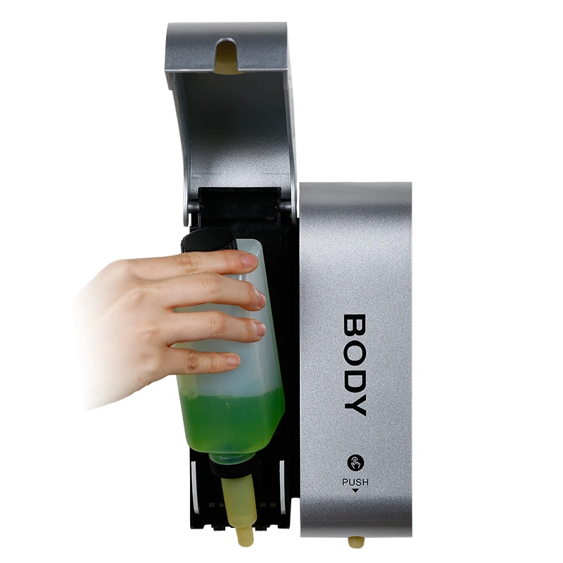 ABS plastic white black silver 300mL hotel manual soap dispenser single double wall-mounted
