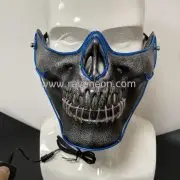 Rave Neon Best Quality Half Face EL Wire Halloween Party Hot Cosplay Scary Face Death Mask LED Mask