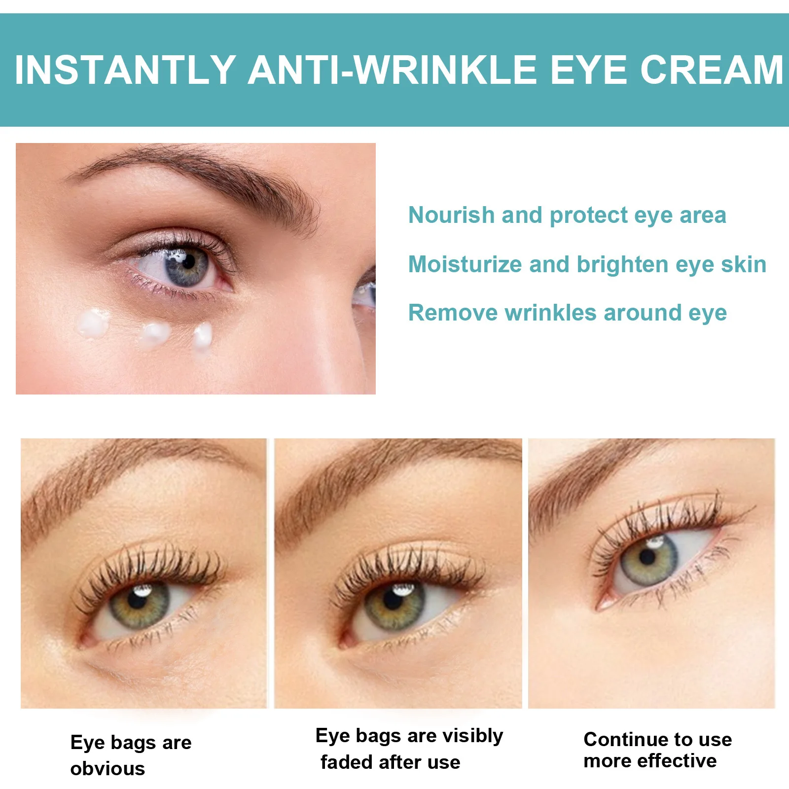 EELHOE Instant Anti Wrinkle Eye Cream Moisturizing Firming Anti Aging Repairing Eye Cream 5packs