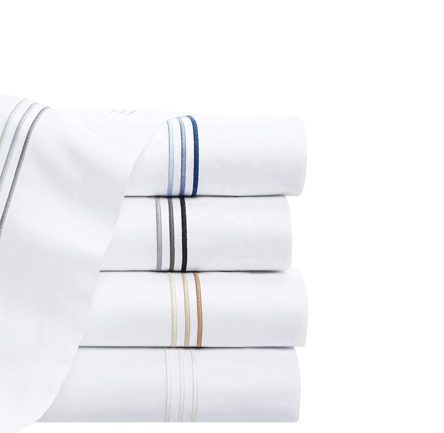 Luxury Hotel Linen 100% Polyester Sateen Hotel Bedding Set Hotel Bed Sheets