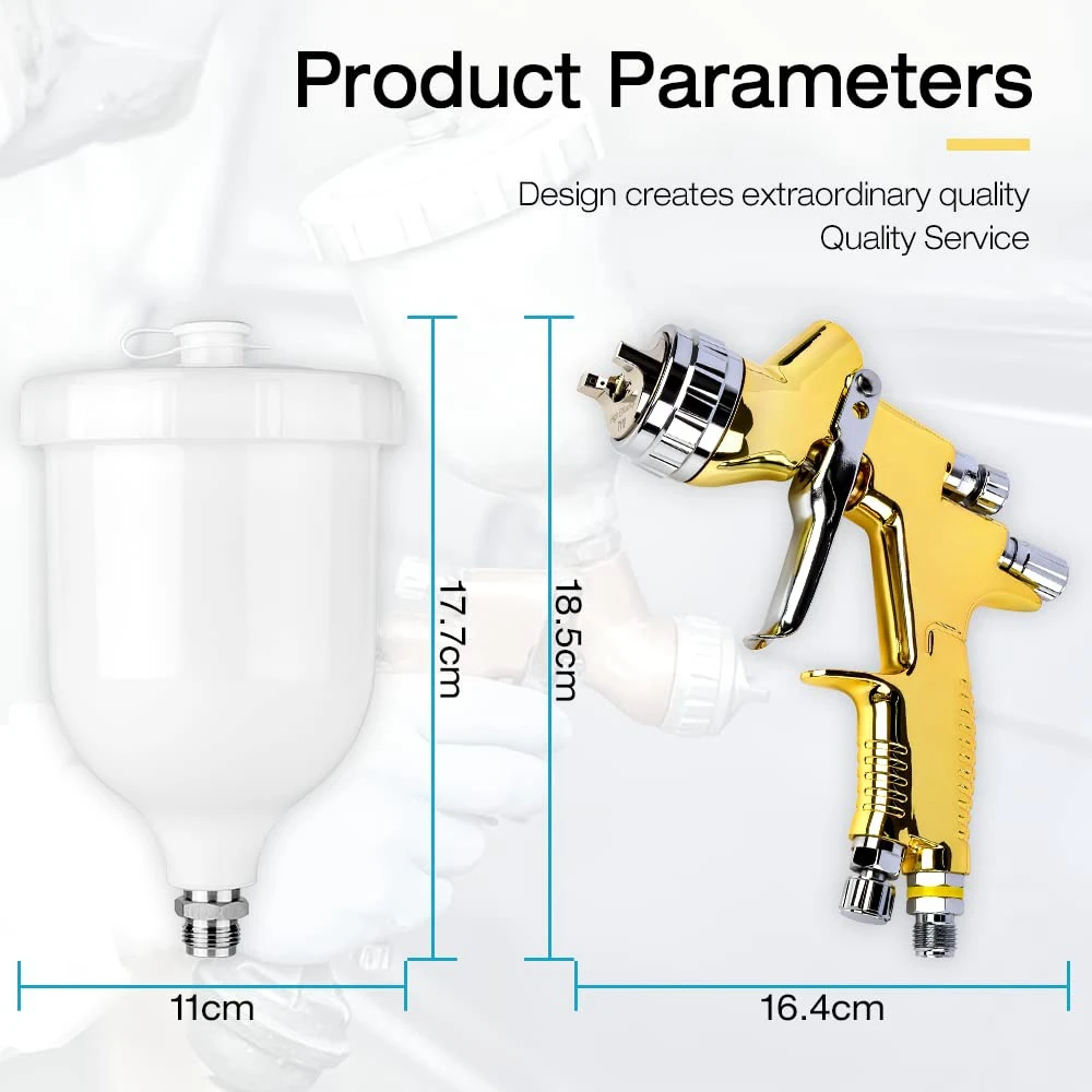 Upper Pot Pneumatic Multi-Function Paint Spray Gun TTS Type Woodworking Furniture Car Topcoat Automatic Spraying Tool