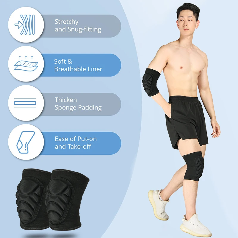 Sports outdoor compression protective anti-collision knee pads with thicken eva foam