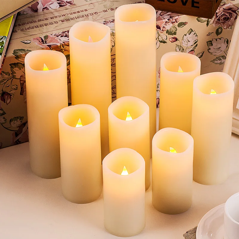 LED CANDLE LIGHT 9 packed 10cm 2pc,12.5cm 2pc,15cm 2pc,17.5cm 1pc,20cm 1pc,22.5cm 1pc Ivory white 2*AA BATTERY