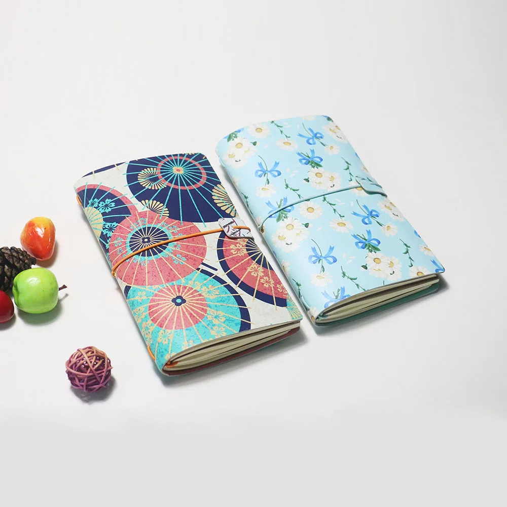 Low volume custom logo classic A5 soft leather diary notebook, retro notebook with elastic band and replaceable core