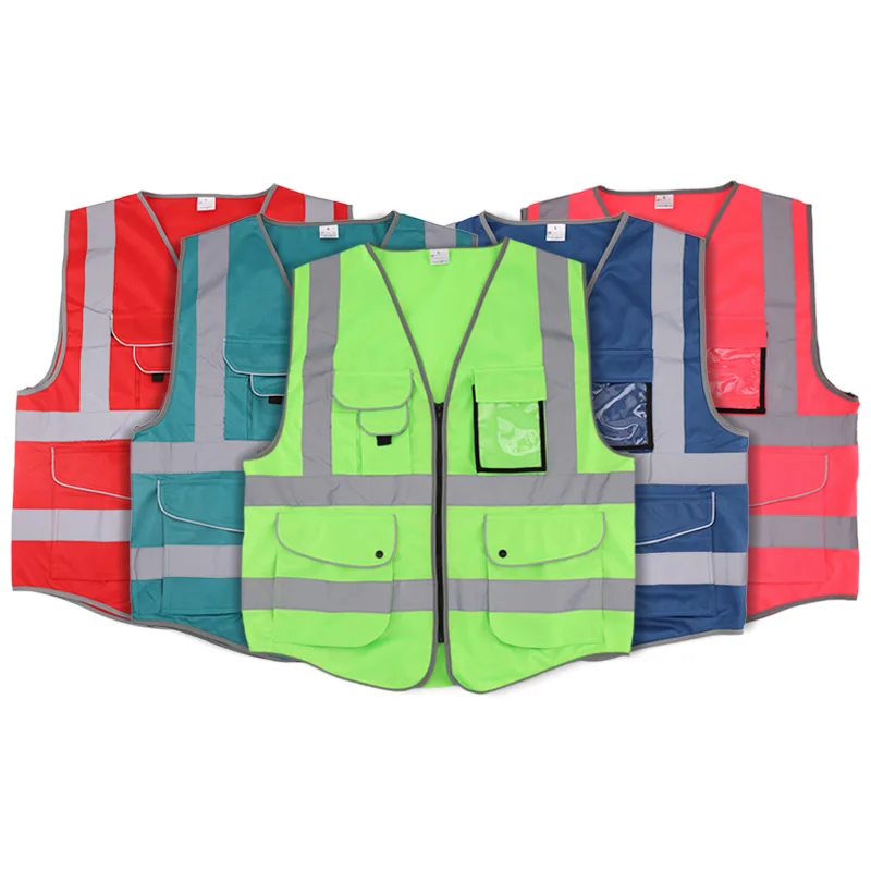 CNSS reflective vest safety vest anti-static traffic sanitation multi-pocket reflective custom clothing wholesale