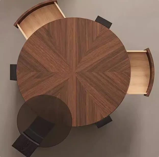 Leading Wholesale Solid Wood Steel Round Side Table 3-Tier Circle Center Coffee Table