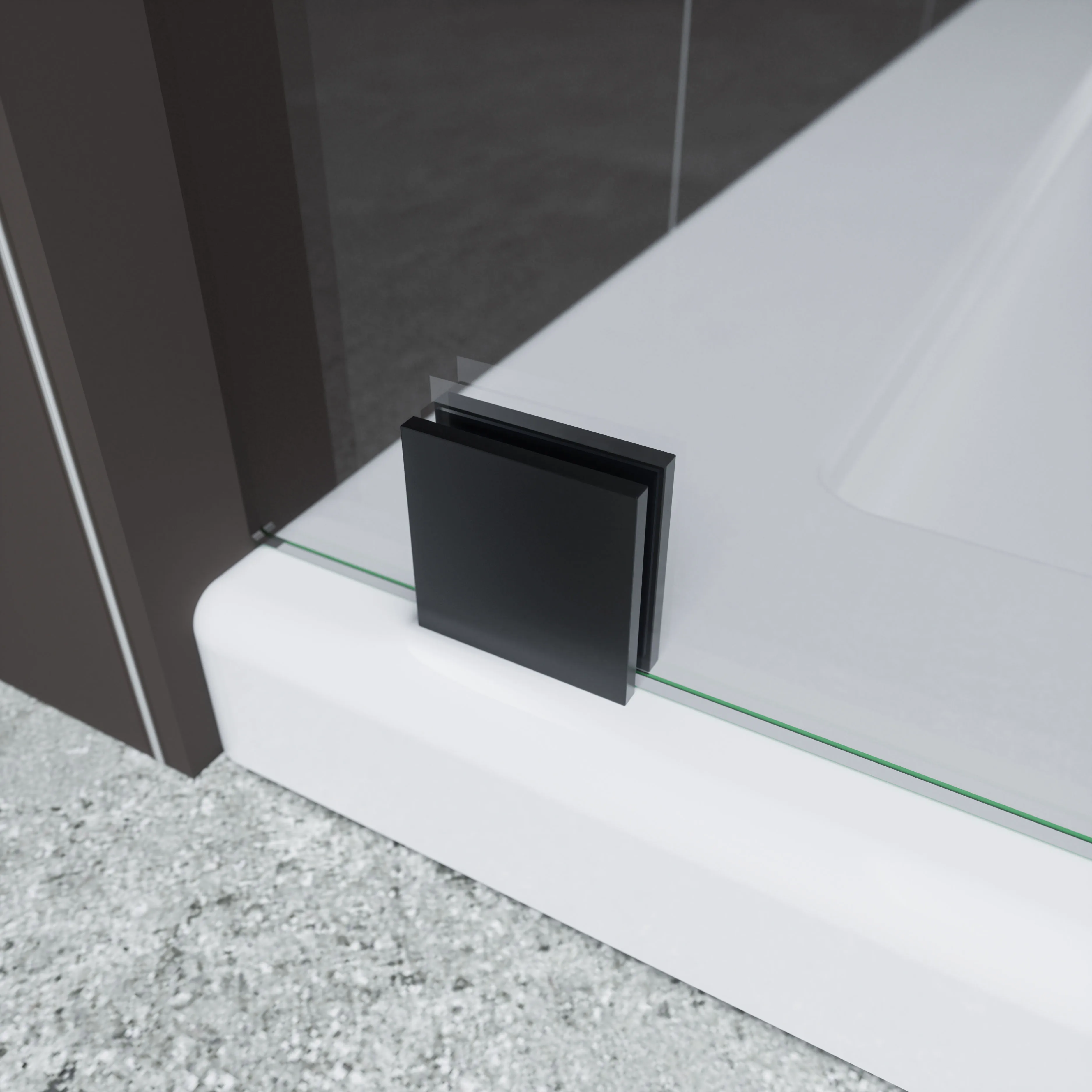 Custom Bathroom Sliding Tempered Glass Frameless Shower Door With Big Rollers