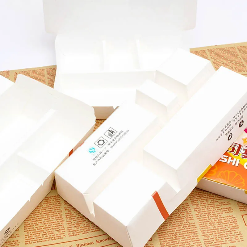 2 Compartments Disposable Lunch Box Food Grade Paper Packaging for Take Away Fast Food Noodles Salad Fried Chicken Other Dishes