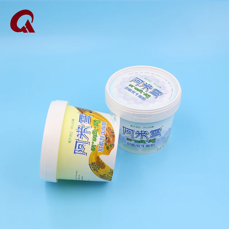 27oz 800ml custom disposable injection IML plastic bucket ice cream container