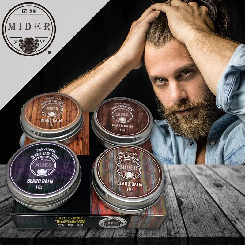 Wholesale Private Label Different Smell Natural 10Z Bottle Bulk Shaving Beard Care Beard Balm For Men