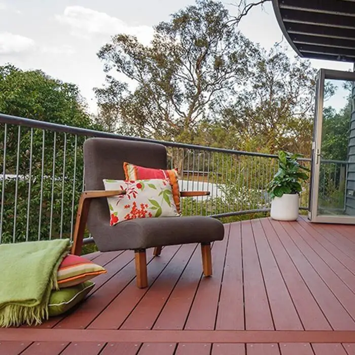 Anti-Slip Waterproof Pool / Balcony / Garden Terrace Waterproof Vinyl Tile Composite WPC Flooring