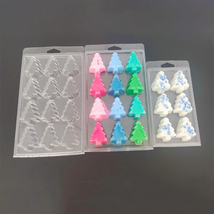 
Custom 12 Cavity Christmas Tree Candle Clamshell Tart Mold,Cavity Wax Melt Clamshell Packaging 