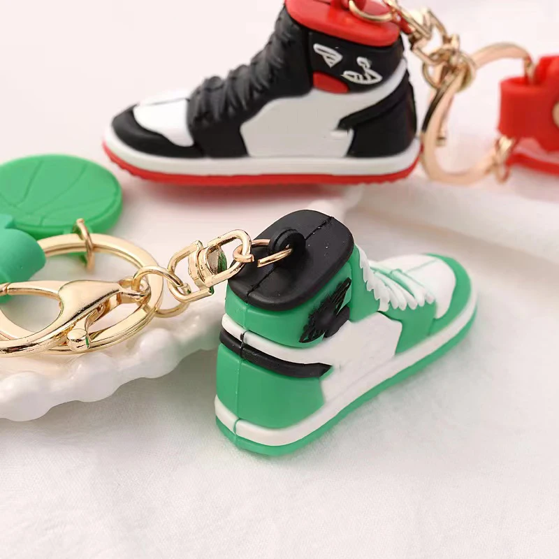 High quality wholesale customized 3D mini basketball shoes sneaker keychains
