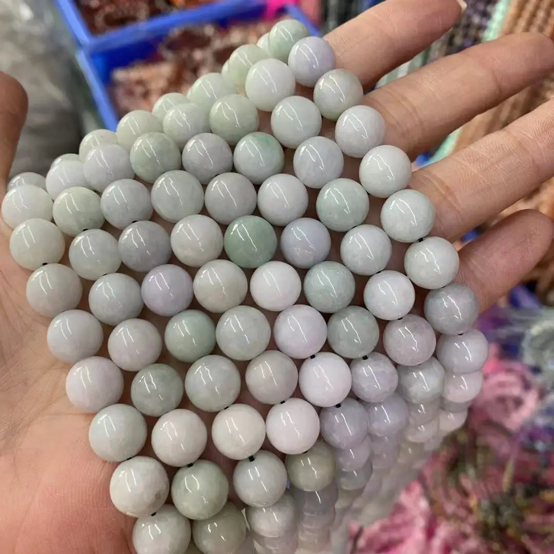 
Natural Glossy Genuine Burma Jade Loose Gemstone Jadeite Beads Strands For Jewelry Making 