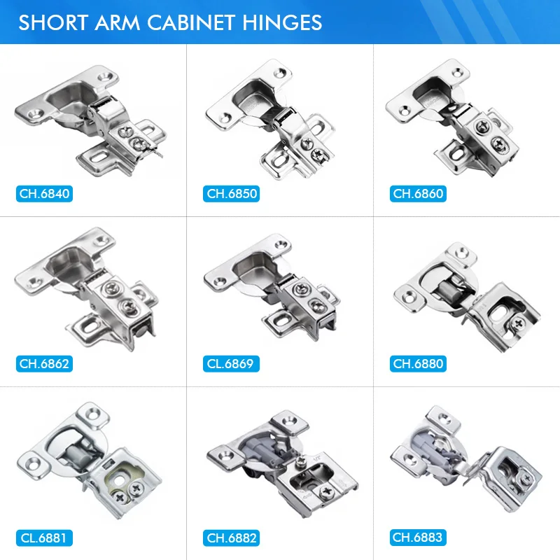 Topcent Wholesale 35mm cup slow closing hinge Cabinet hardware fittings American short arm hinge