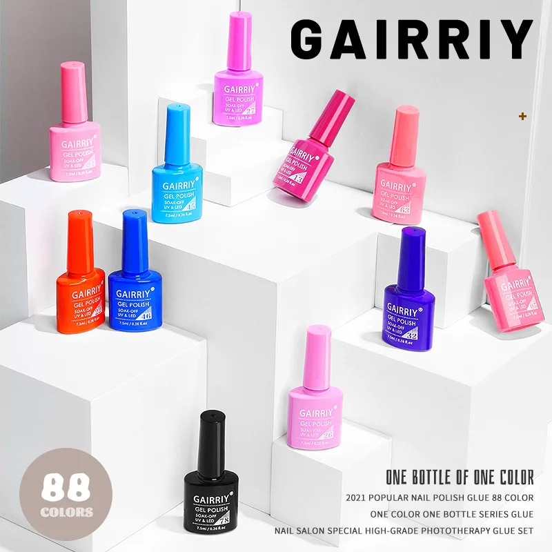 GAIRRIY Private Brand UV LED Nail Gel Polish 7.5ml One Bottle One Color 80 Color Model Salon Art Extension Wholesale Custom Logo
