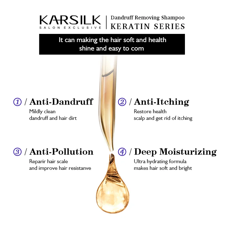 500ml Deeply Clean Anti-Itching Anti-Dandruff Natural Herbal Keratin Shampoo Set Hair Treatment OEM Hair Shampoo