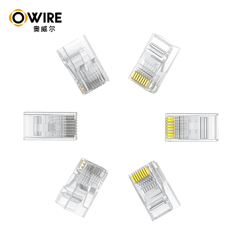  Высококачественный Cat5e CAT6 CAT7 RJ45 разъем для многожильного твердого сетевого кабеля 8P8C позолоченный с