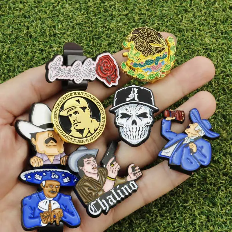 Wholesale Manufacturer Custom Clip Para Sombrero Mexican Travel Magnetic Sun Cap Clip Golf Ball Markers Magnet Hat Clip