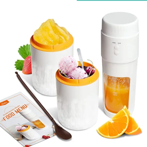 Double Head Design for Exquisite Juicing & Slow Stirring Blender for Shakes and Smoothies with Ice-Cream Machine Function