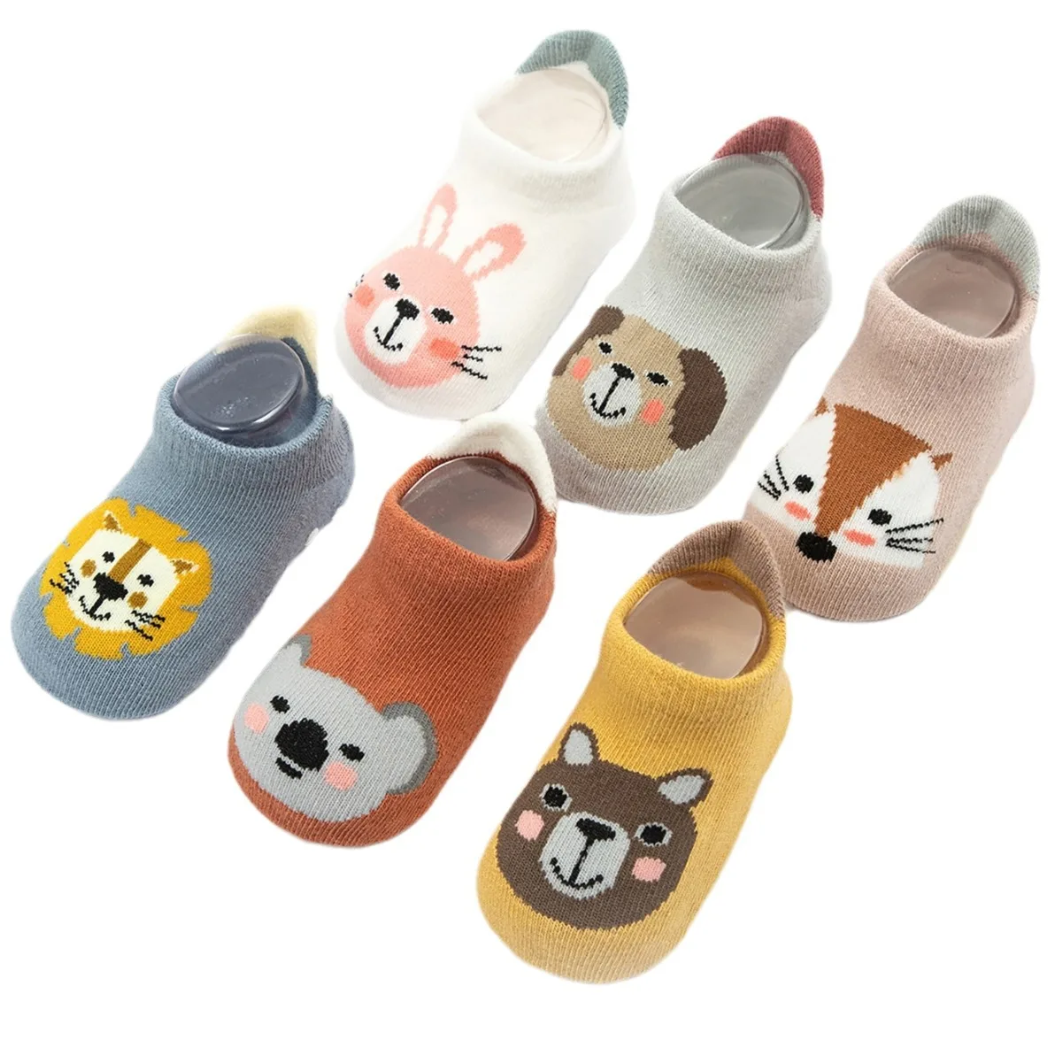 KT26 Custom Logo Free Samples Anti Slip Cartoon Glue Children Boys Girls Children Non-Slip Floor Baby Socks