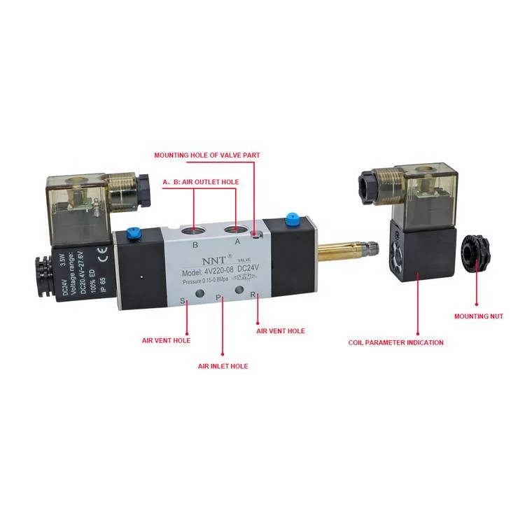 NNT 2022 4V210 Vertical Installation Electric Air Solenoid Control Valve Manufacturer