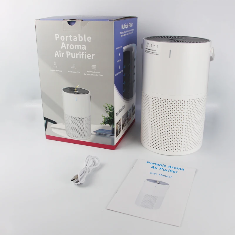 Purifiers carbon filter with aromatherapy tray home small desktop air purifier