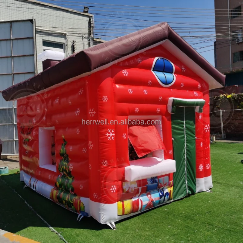 Outdoor Party Tent Inflatable Christmas House Used Christmas Decoration Santa LED Tent Inflatable Christmas House For Sale