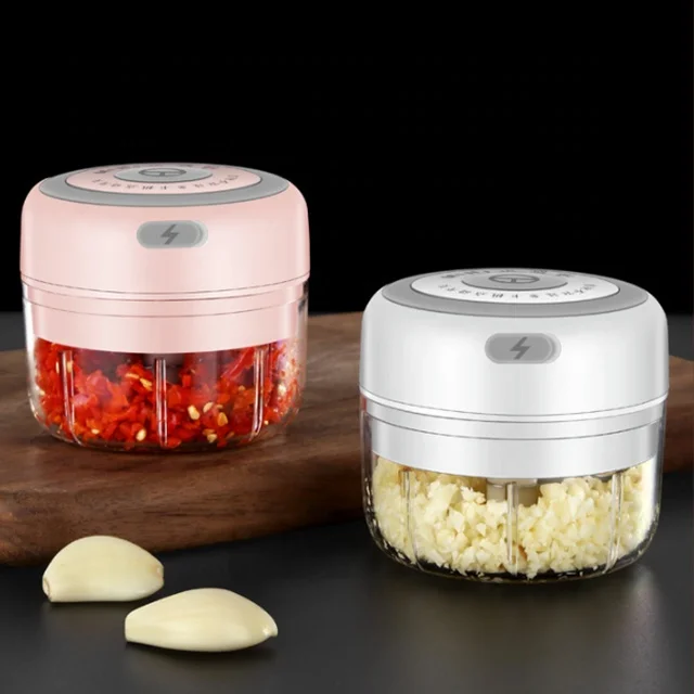 Portable Wireless Food Processor with Rechargeable Electric Garlic Press Onion Ginger Chili Pepper Garlic Blender