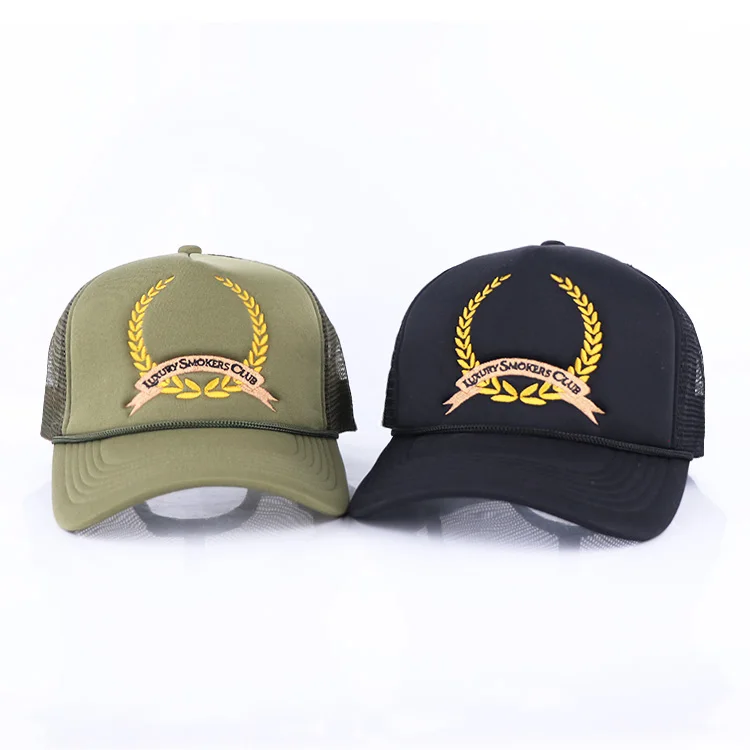 custom color mesh trucker hats cap blank 5 panel mesh men foam rope snapback foam trucker hat cap