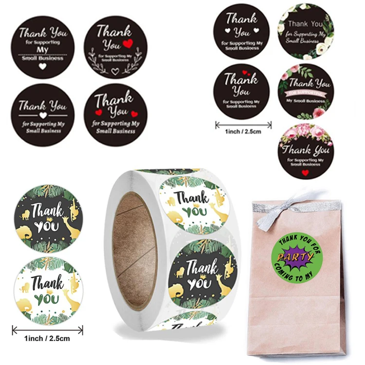 Круглая наклейка «спасибо» на День Благодарения бумажная этикетка для книг печати подарка в честь ребенка упаковки подарков
