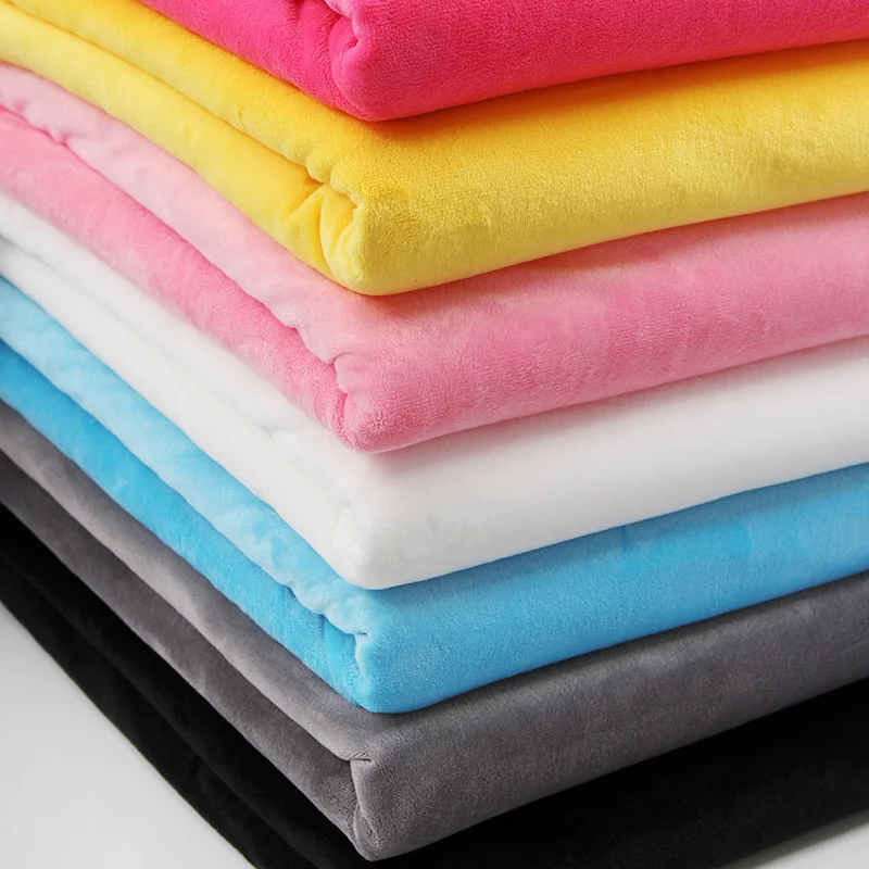 high quality soft hand feeling 100%polyester knitted crystal baby toy super velvet fabric sleepwear