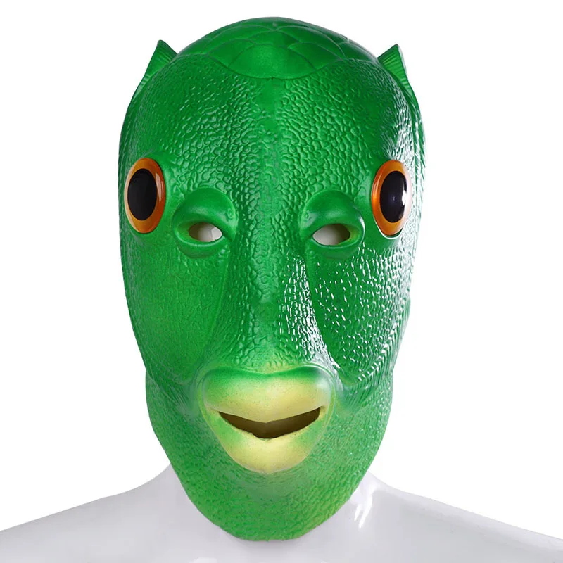 People fish head Mask Animal Half Face Fish Ear Mask for Easter Halloween Party Mardi Gras Costume Accessory party face mask