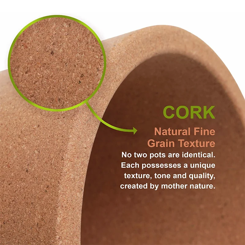 Cork Plant Handmade Sets of Wood Flower Pot OEM Customized Europe Style VASE customized size and logo