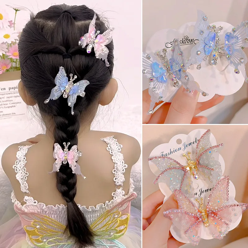Tschick Wholesale best-selling elf butterfly wings girl hair clips butterfly spring hair clips girl hair accessories
