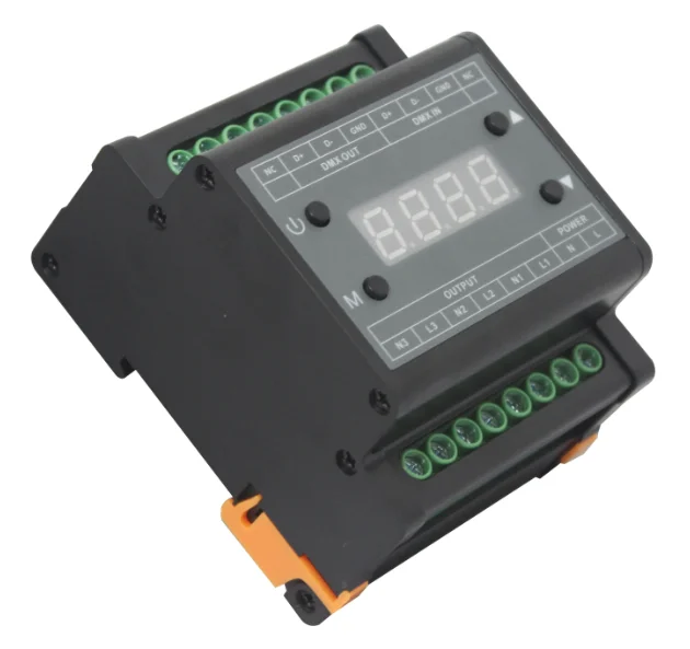 DMX302 светодиодный DMX ТРИАК регулятор яркости AC90V-240V выход 3 канала 1A/CH Высокое напряжение диммер