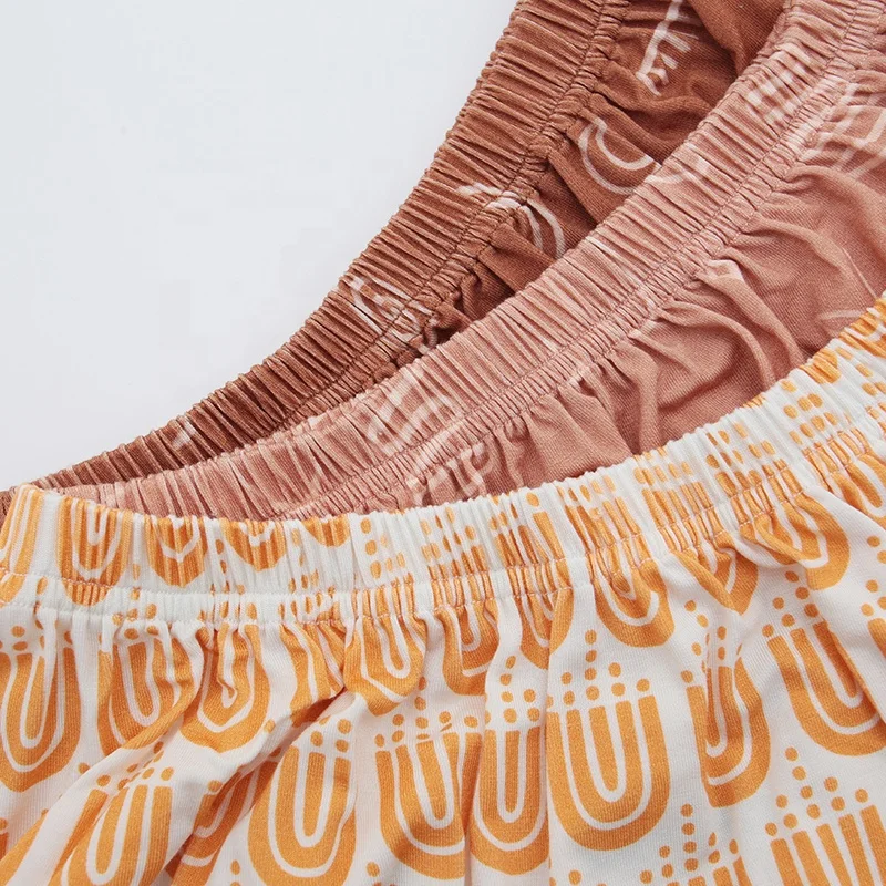 Factory Price New Fashion Lace-Up Baby Girls Dress Suit Set Custom Printing Sleeveless Made Bamboo Viscose Fabric