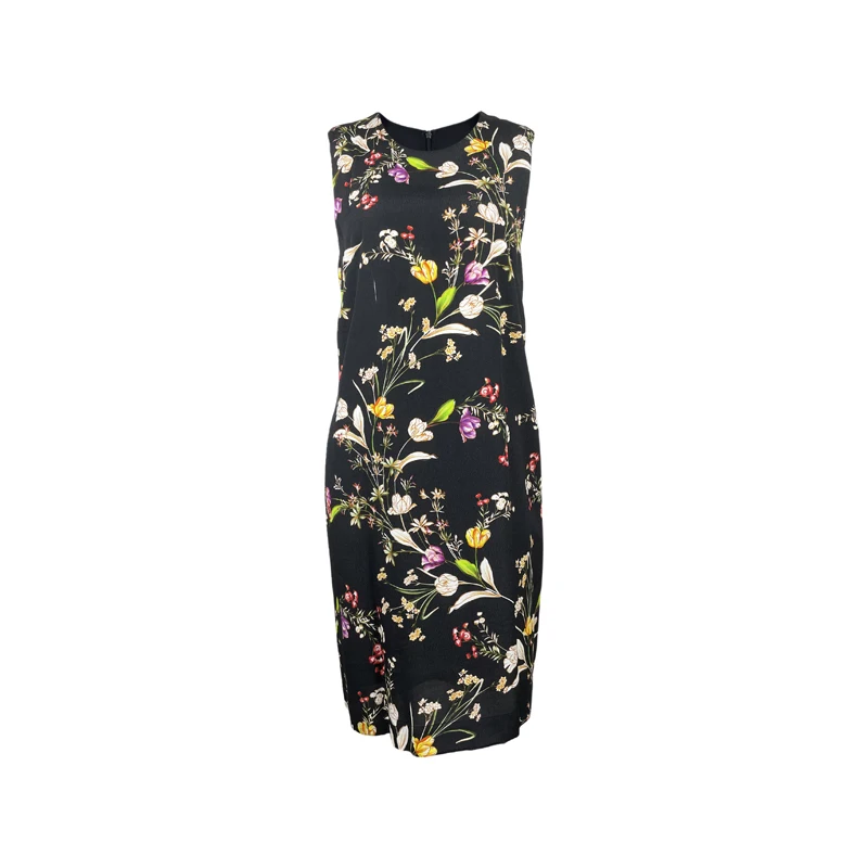 
2021 Hot Sale Summer New Design Women Casual O-Collar Breathable Sustainable Viscose/rayon Crepe Ladies Dress OEM Servise 