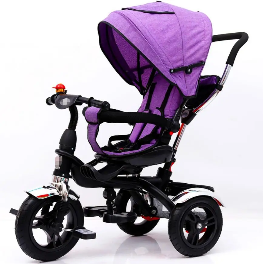 4 IN 1 Baby Bike Tricycles Children  360 degree reversible seat Trike Baby  with Sun Canopy, Parent Handle, Footrest