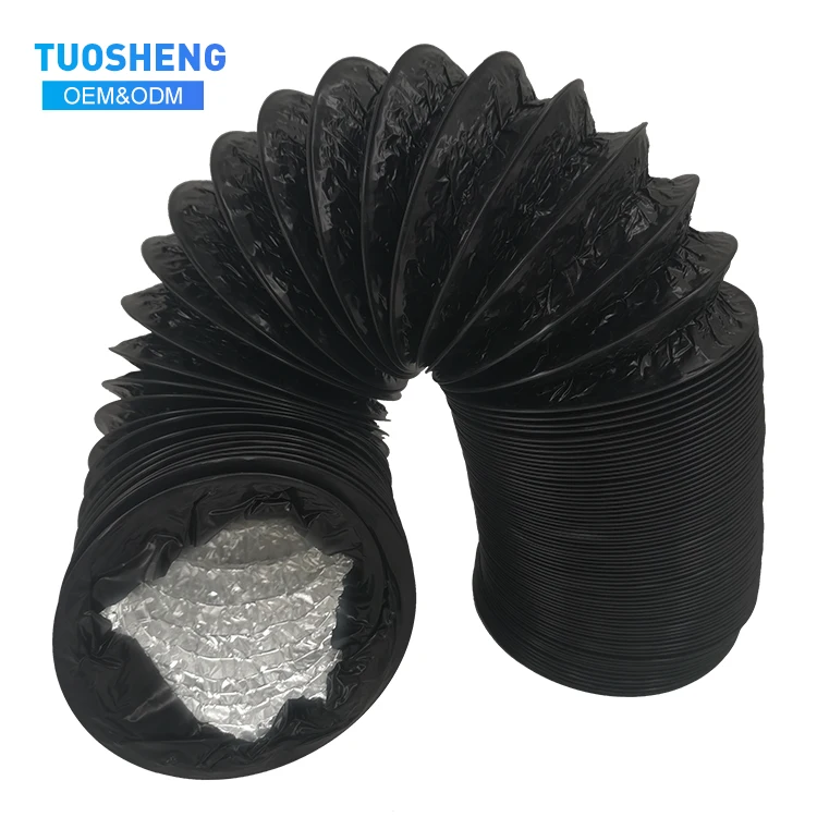 Adjustable Hvac system accessories flexible duct fan pipe double layer flexible Exhaust hose PVC Air Flexible Duct