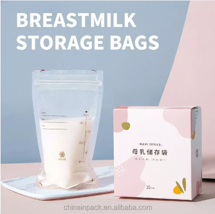 Custom Printing OEM Breastmilk Saver Freezer Bag Baby Care Feeding BPA FREE Breast Milk Storage Bags 100ml 150ml 200ml