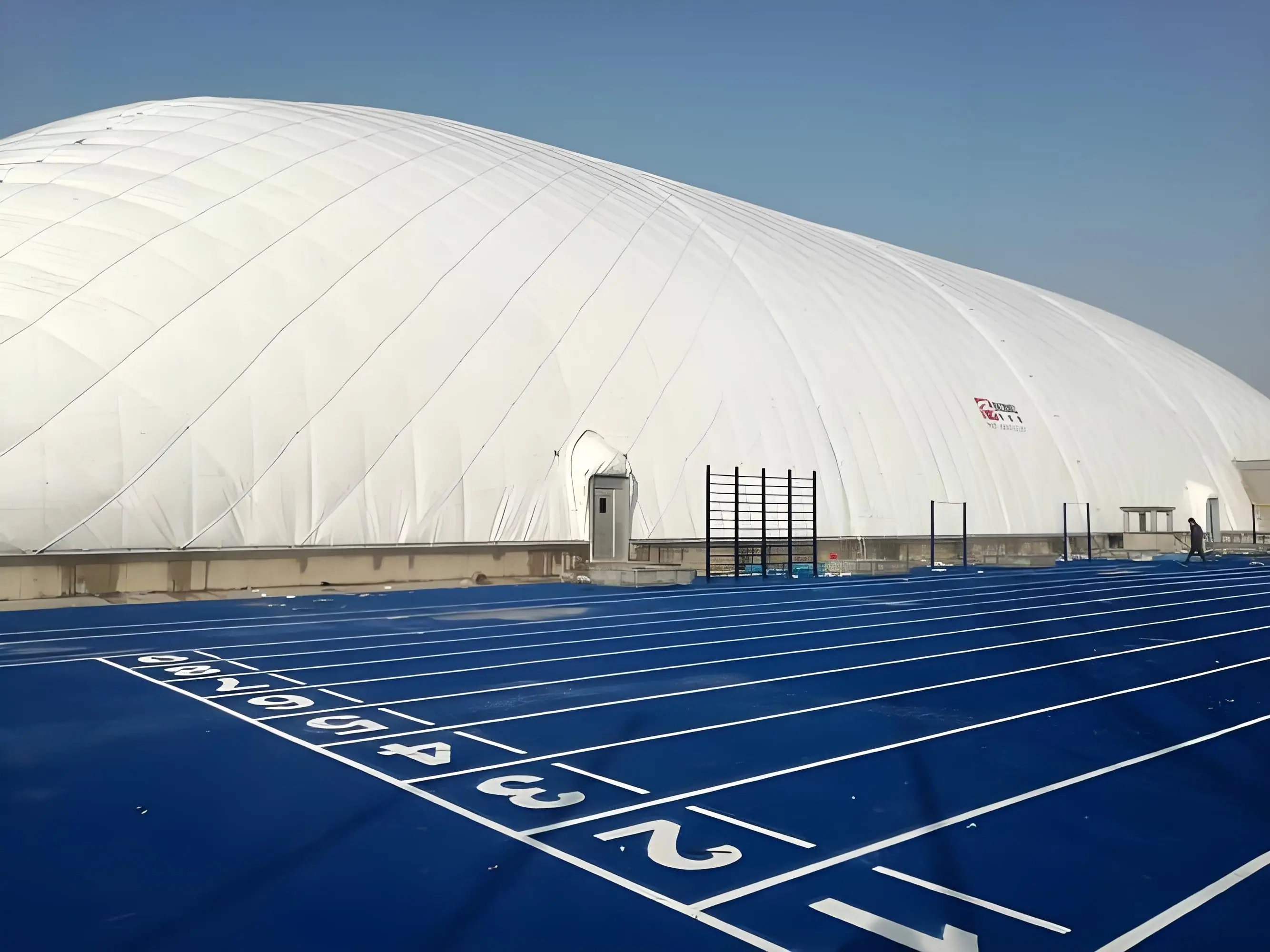 OEM 750gsm gymnasium stadium stretch film structure fabric white vinyl chloride tarp