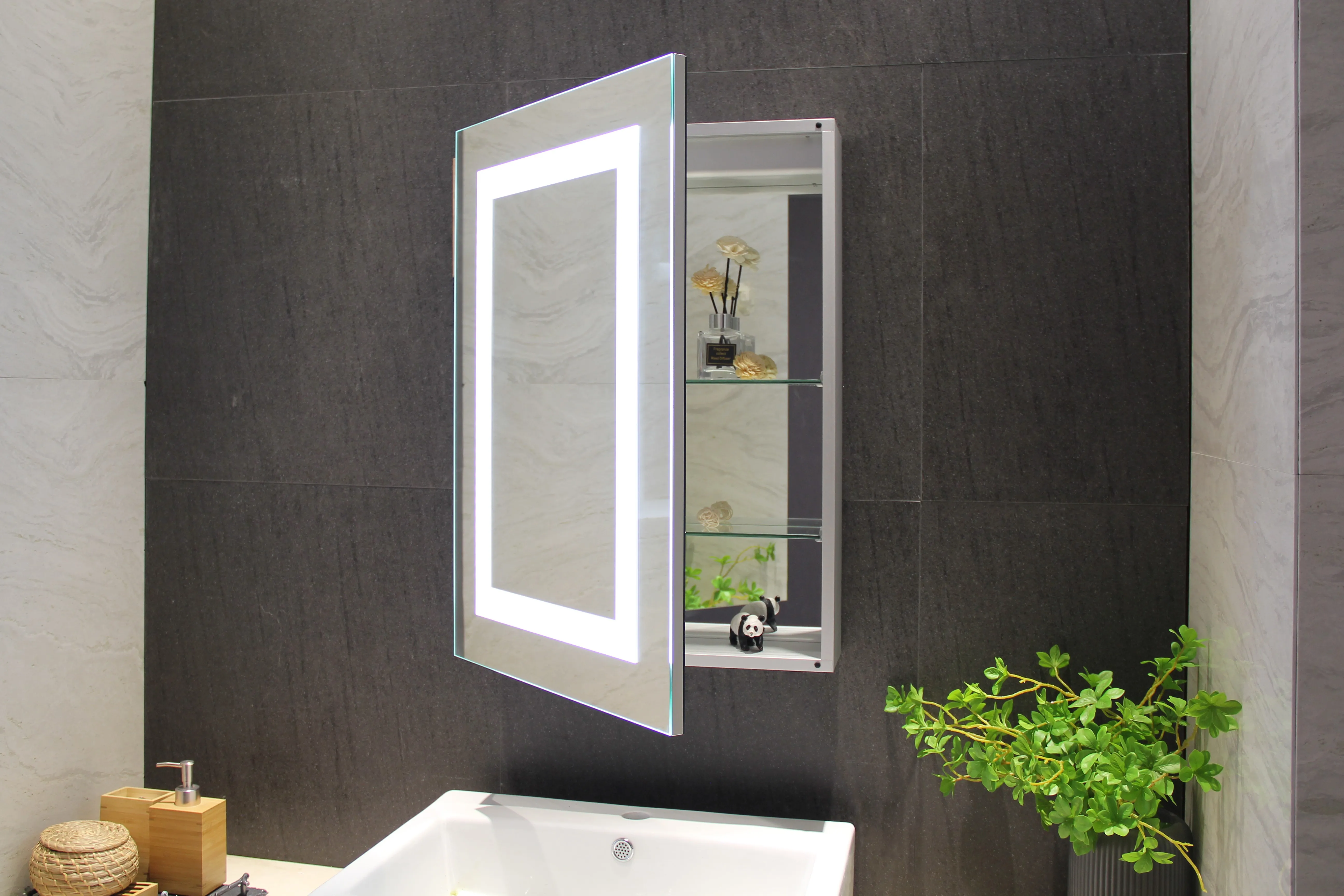 Мебель для ванной комнаты алюминиевый противотуманный светодиодный светильник шкаф зеркальный