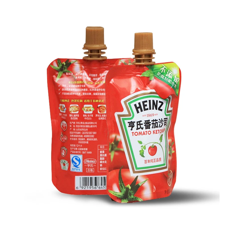 Food grade biodegradable doy pack spout pouch tomato sauce ketchup juice packaging bag