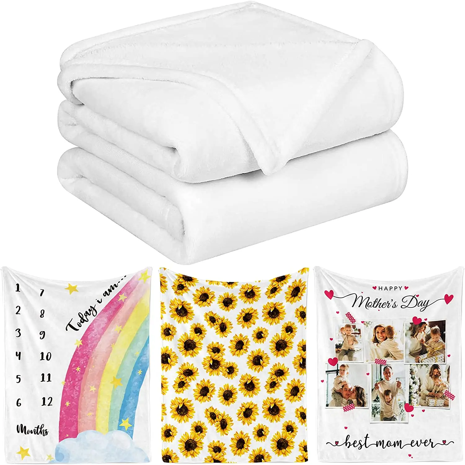 Sublimation Throw Blanket Heat Press Make My Own Blanket Flannel White Blank Custom Blanket Personalized